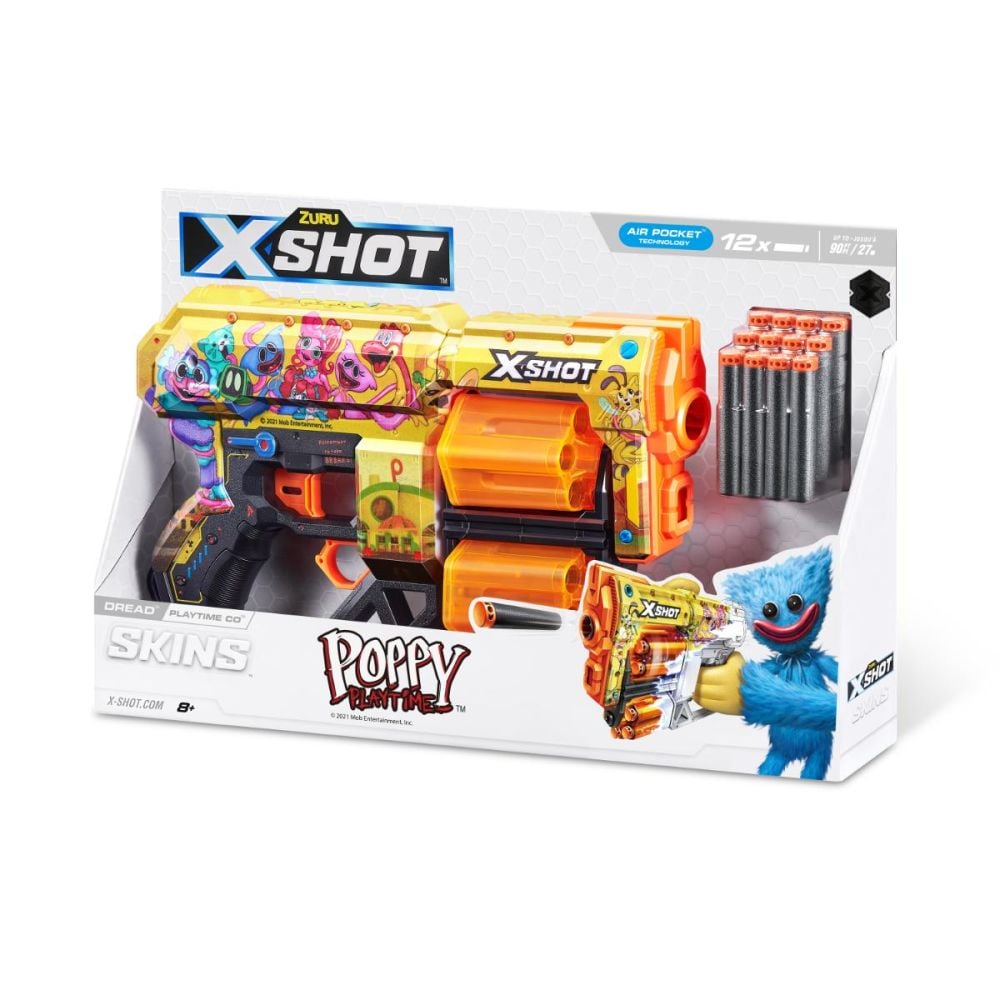 Бластер X-Shot, Excel Skins Dread, Playtime Co, 12 снаряда