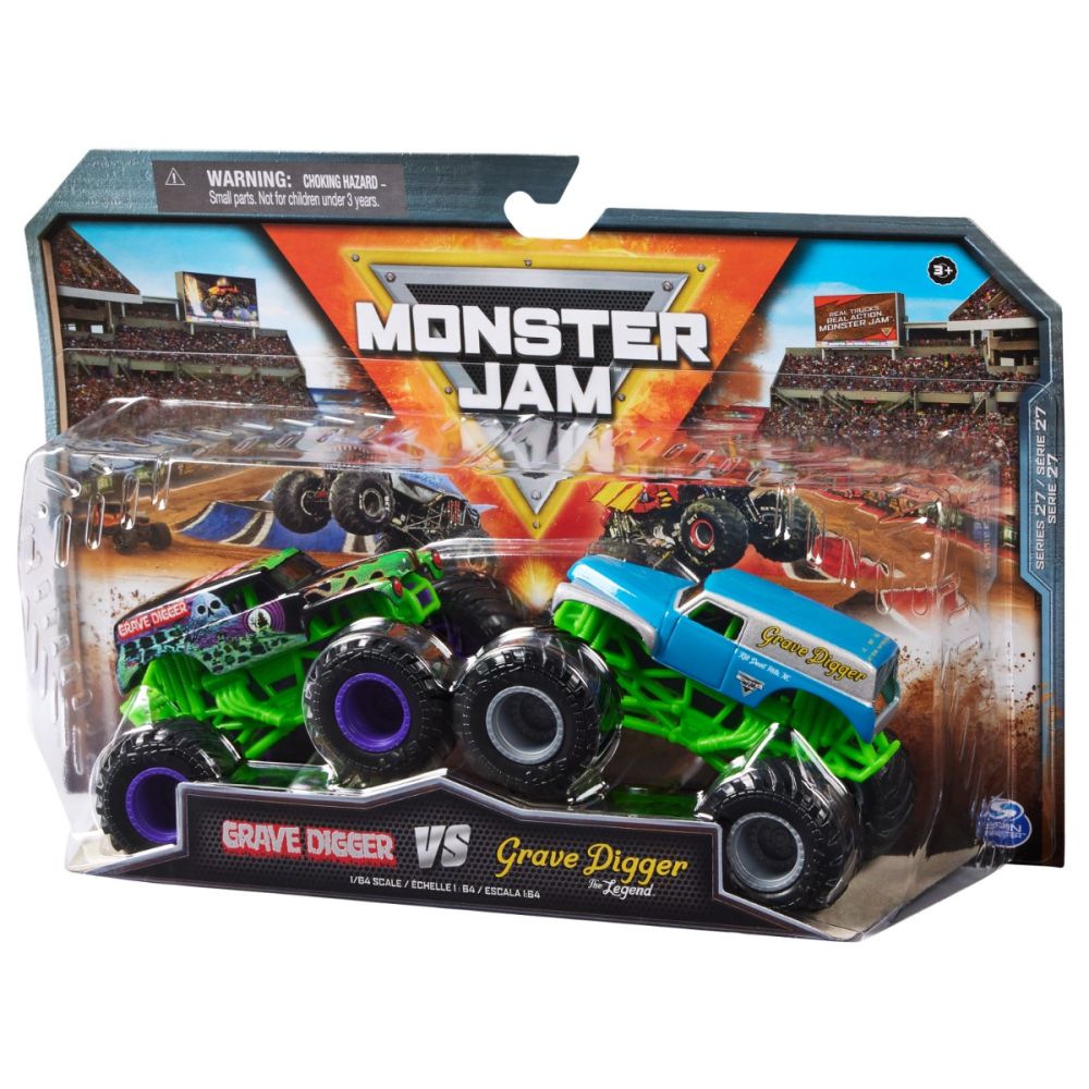 Комплект от 2 коли, Monster Jam, Grave Digger Vs Grave Digger The Legend, 1:64, 20144309
