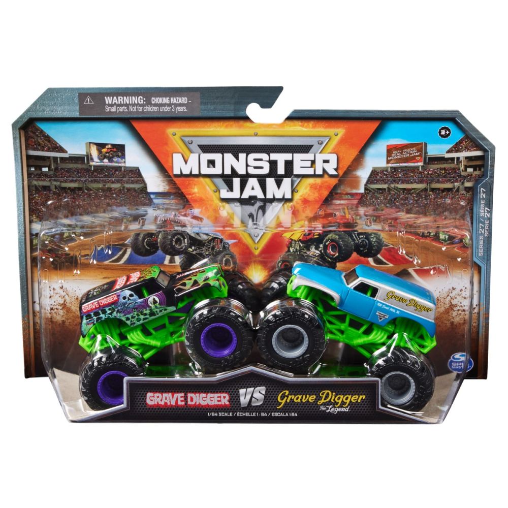 Комплект от 2 коли, Monster Jam, Grave Digger Vs Grave Digger The Legend, 1:64, 20144309