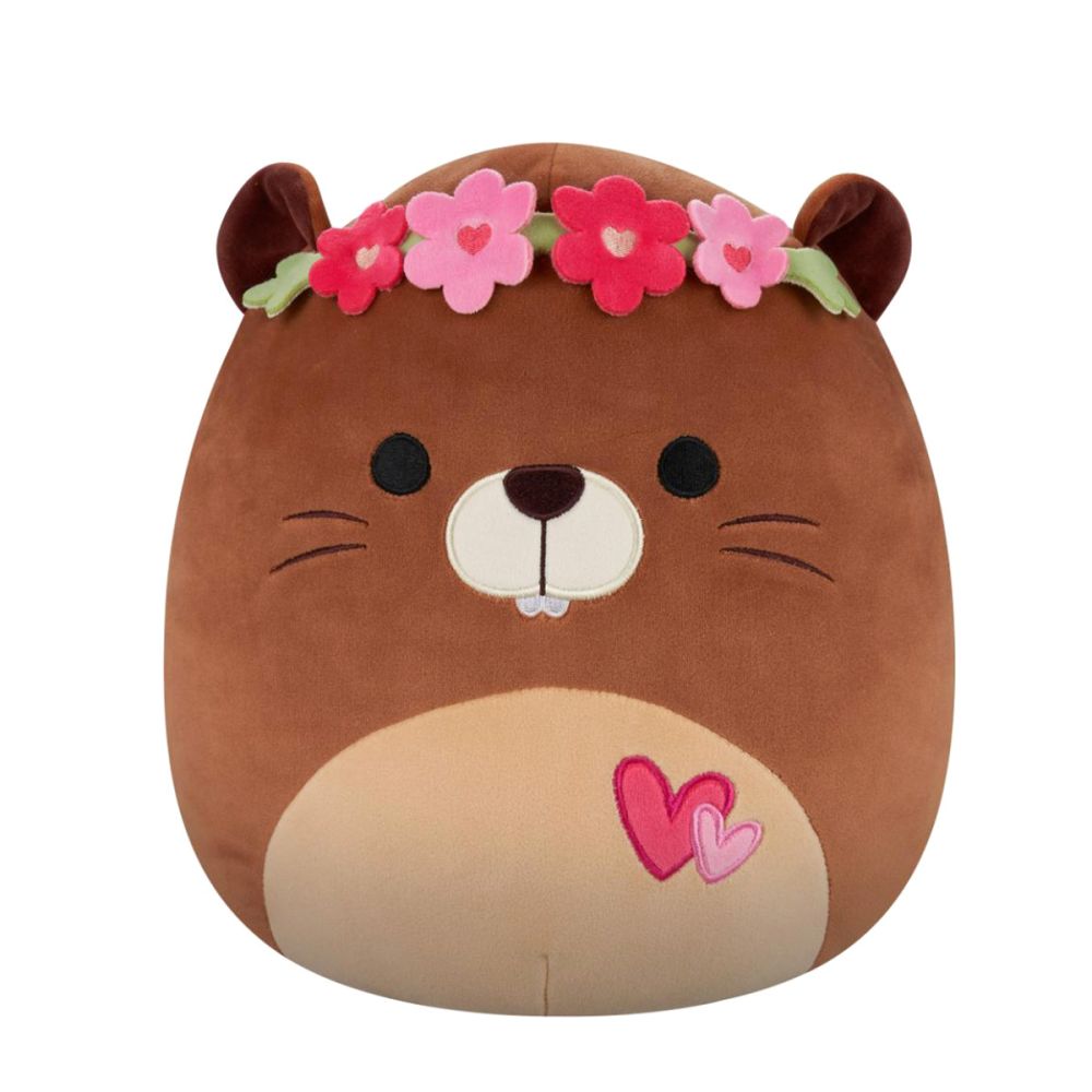 Плюшена играчка, Squishmallows, Бобърчето Чип със сърца, 19 см