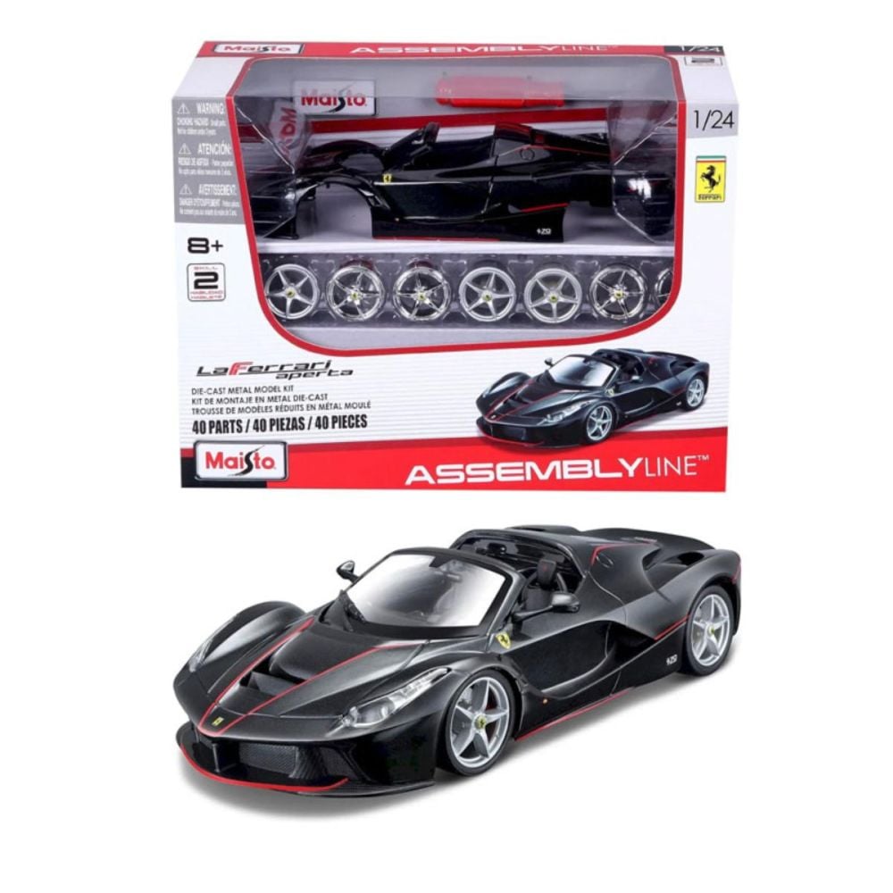 Комплект за сглобяване на метална количка, Maisto, LaFerrari Aperta, 40 части, 1:24, Черна 