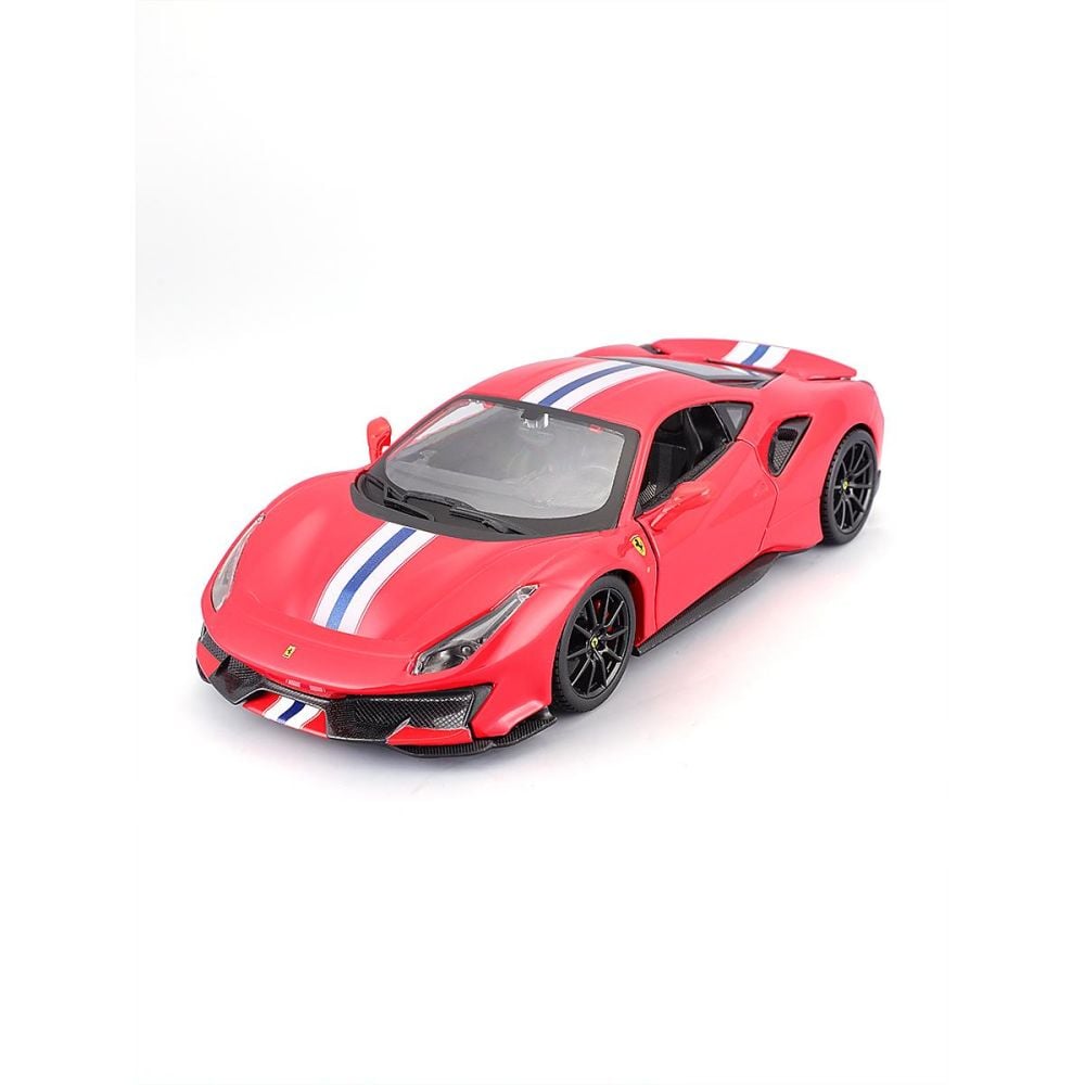 Комплект за сглобяване на метална количка, Maisto, Ferrari 488 Pista, 43 части, 1:24, Червена