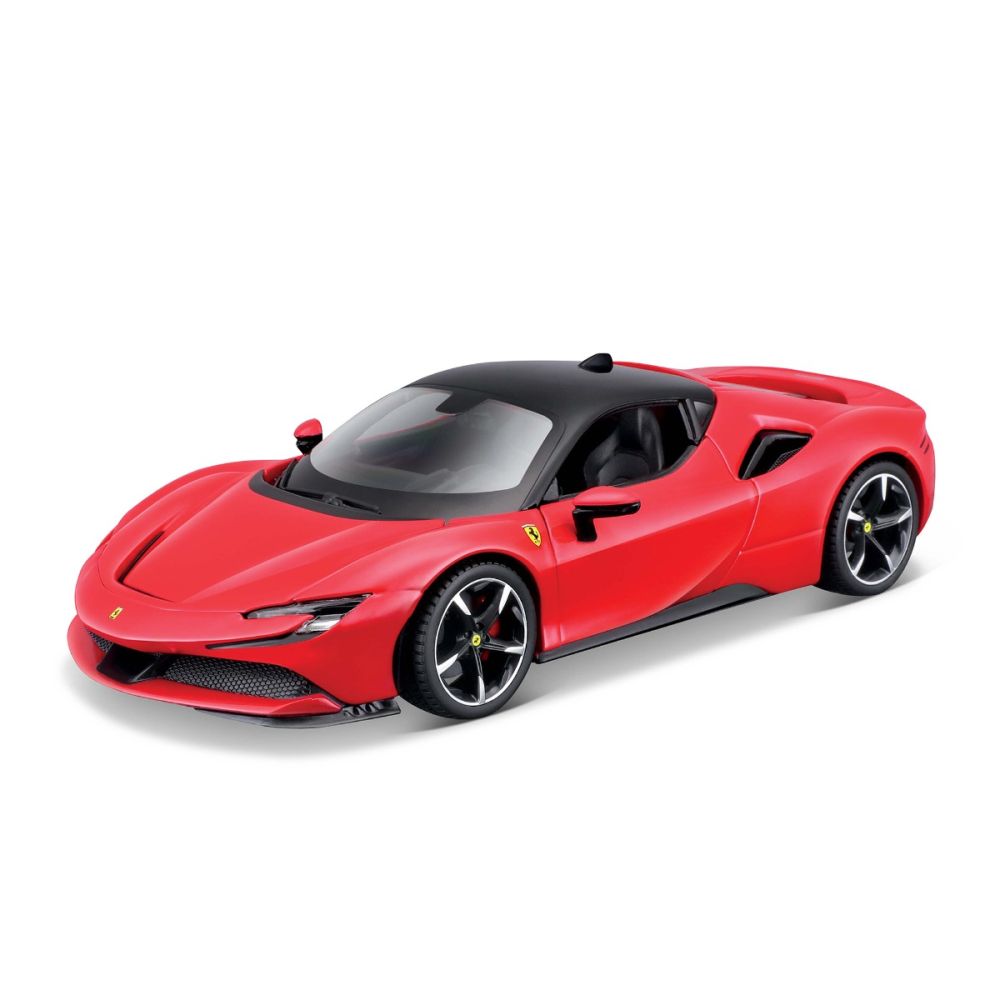 Комплект за сглобяване на метална количка, Maisto, Ferrari SF90 Stradale, 39 части, 1:24, Червена