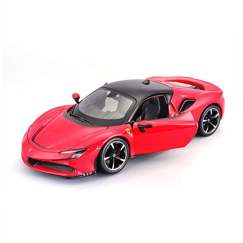 Комплект за сглобяване на метална количка, Maisto, Ferrari SF90 Stradale, 39 части, 1:24, Червена