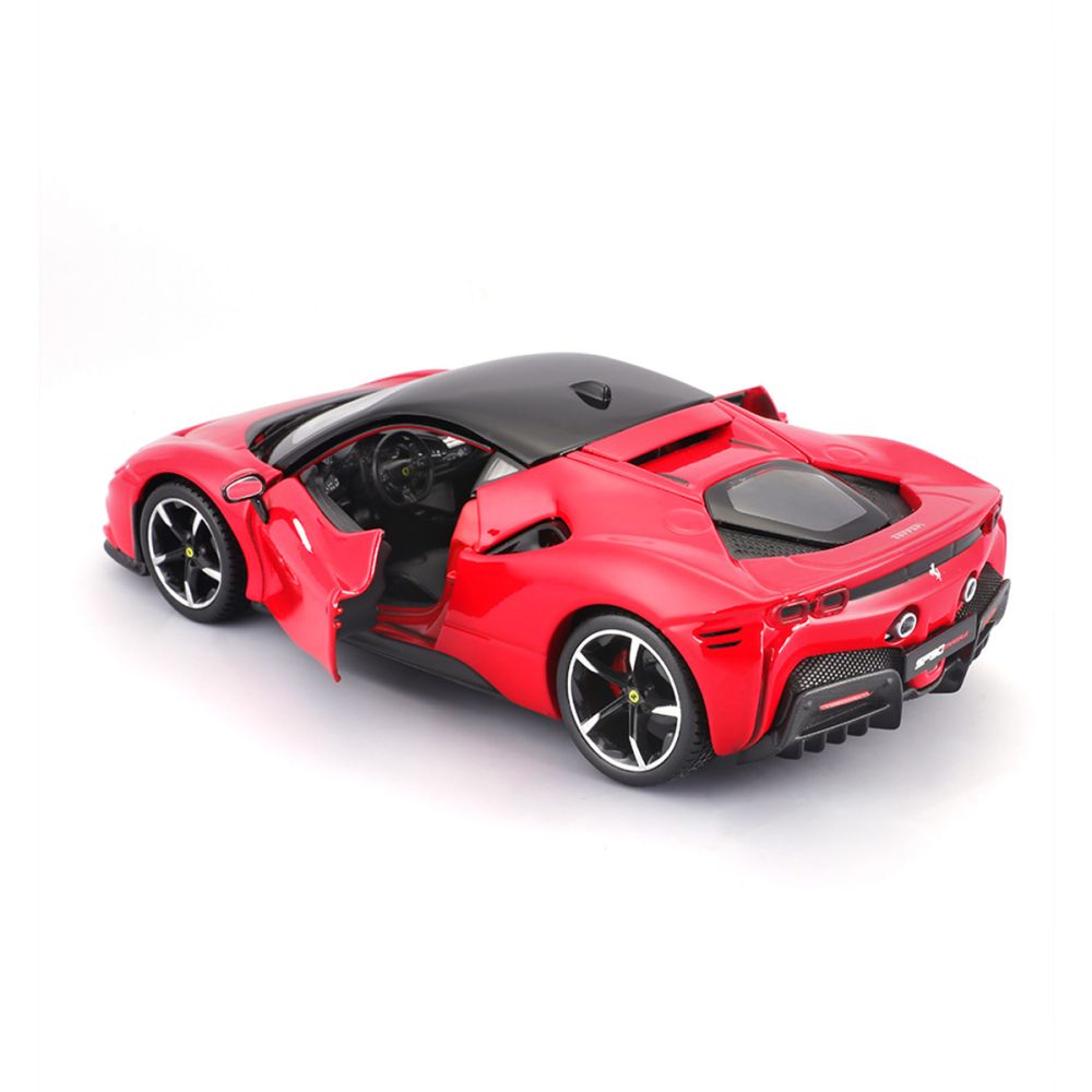 Комплект за сглобяване на метална количка, Maisto, Ferrari SF90 Stradale, 39 части, 1:24, Червена