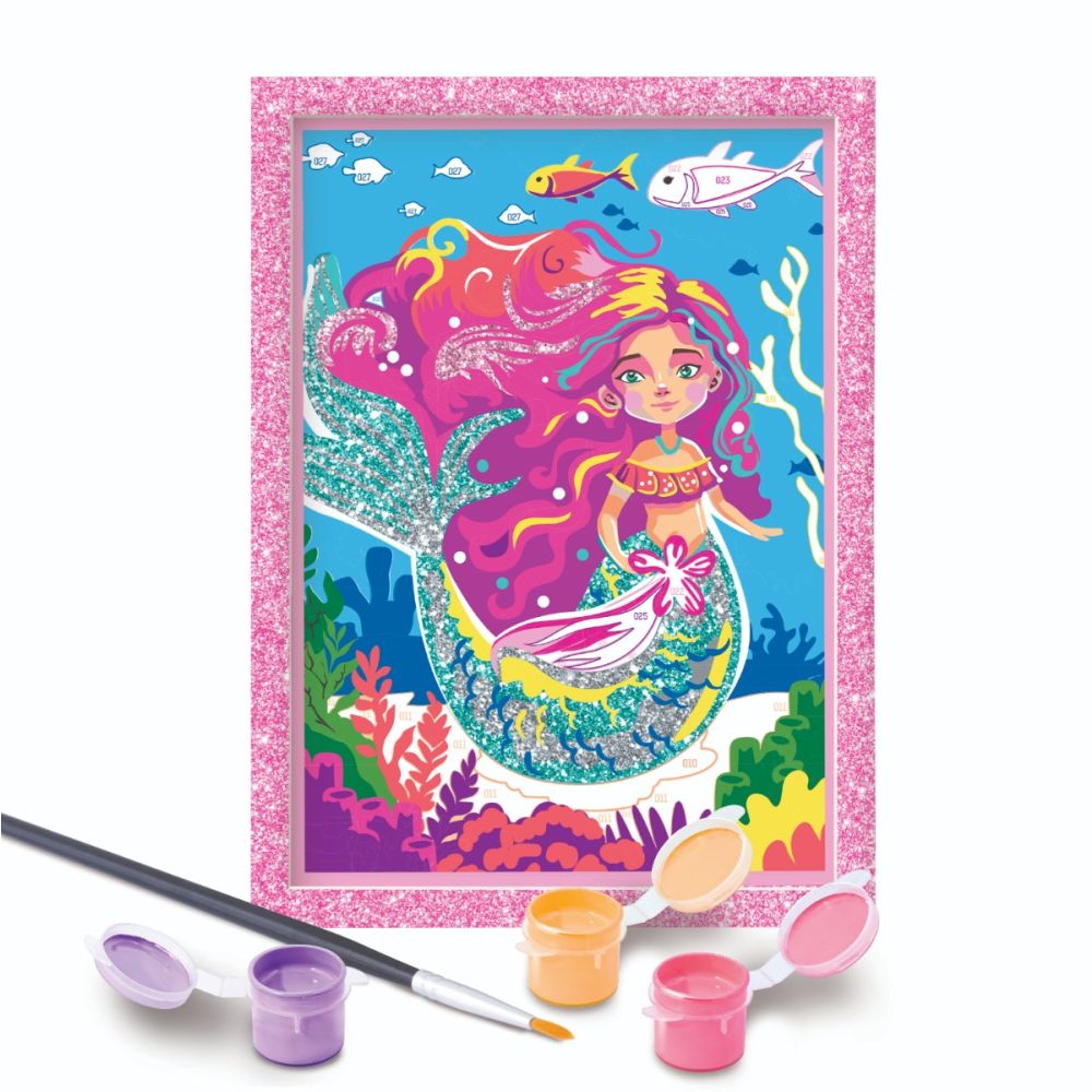 Комплект за рисуване по номера, Happi Hobbi, Paint and frame, Малката русалка