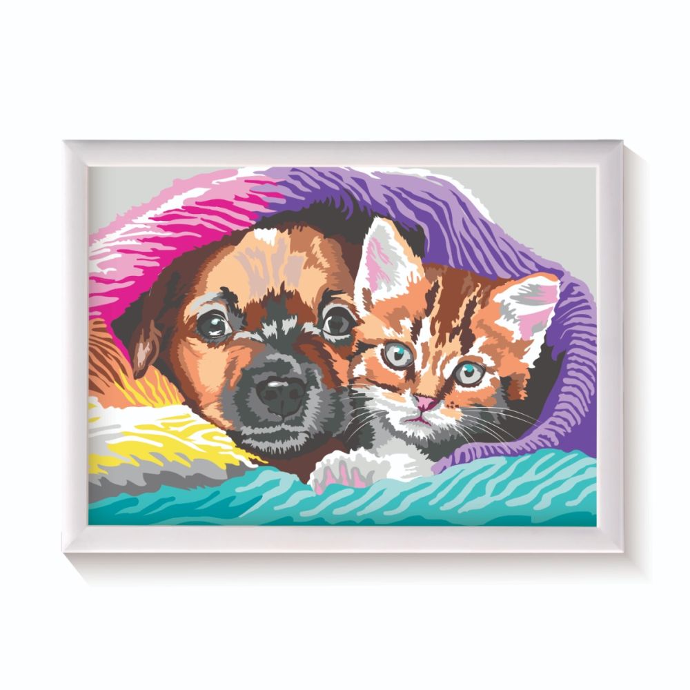 Комплект за рисуване по номера, Happi Hobbi, Paint and frame, Сладко приятелство