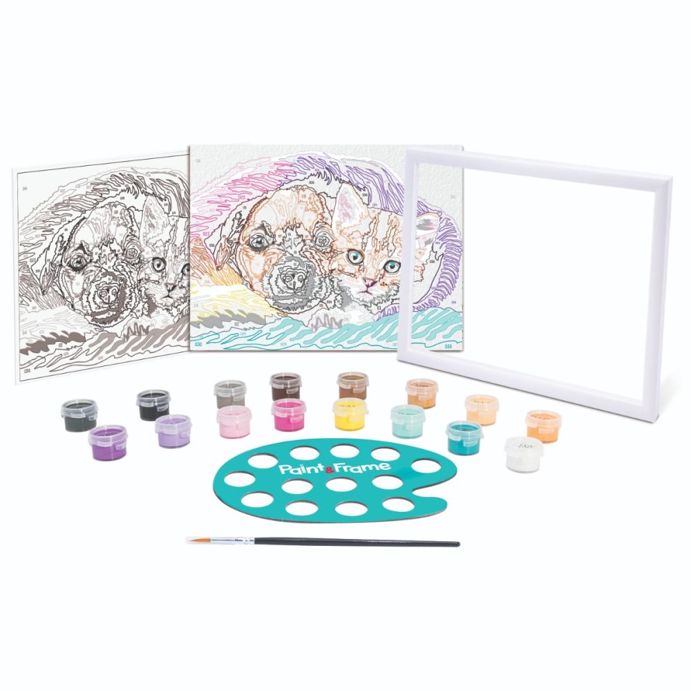 Комплект за рисуване по номера, Happi Hobbi, Paint and frame, Сладко приятелство