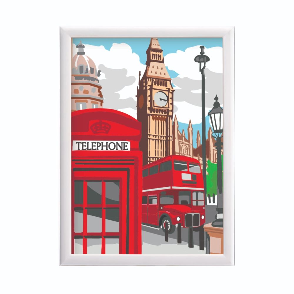 Комплект за рисуване по номера, Happi Hobbi, Paint and frame, Величествен Лондон