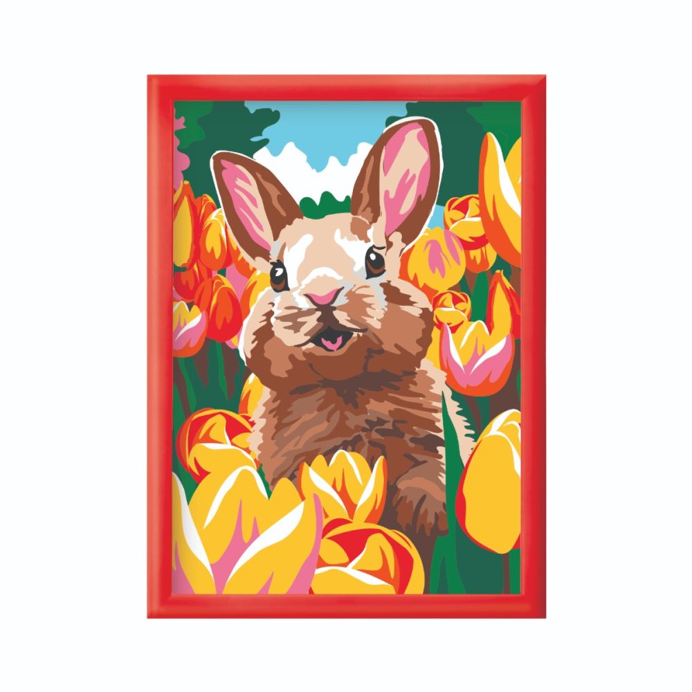 Комплект за рисуване по номера, Happi Hobbi, Paint and frame, Весело зайче