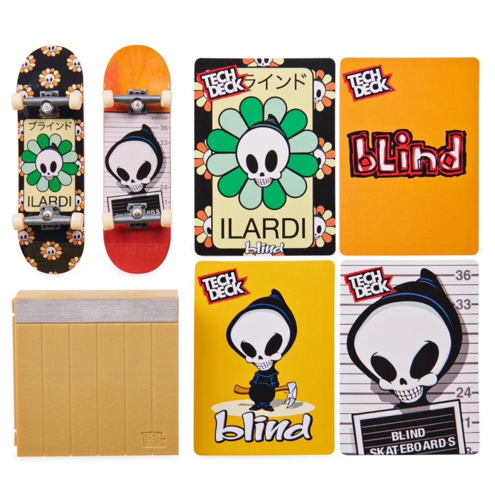 Комплект от 2 мини скейтборда с препятствие, Tech Deck, Blind, 20141293