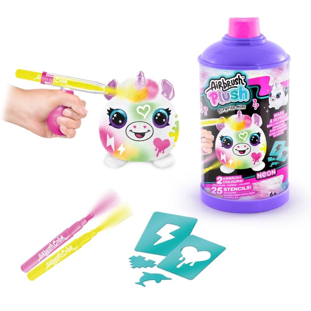 Мини плюшена играчка изненада, Airbrush Plush, Neon S2