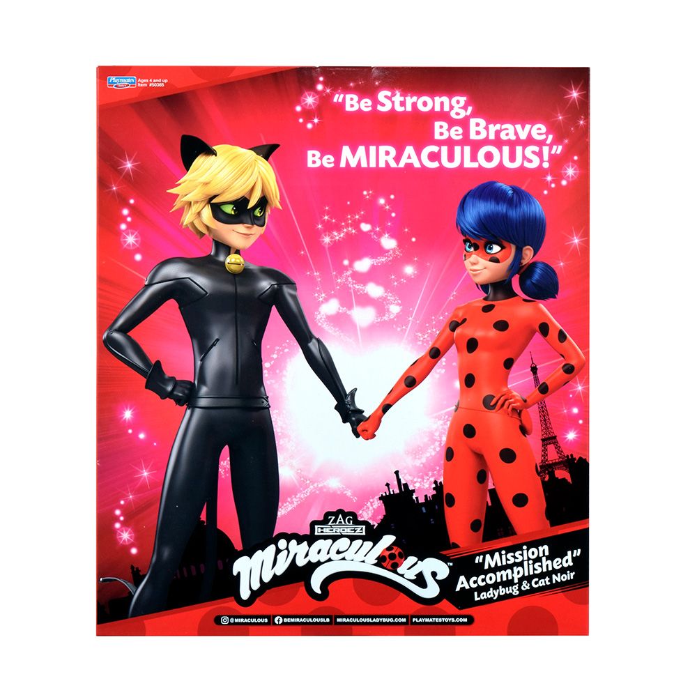 Комплект от 2 кукли Miraculous, Ladybug, Zag Heroez, Ladybug и Cat Noir, 30 см
