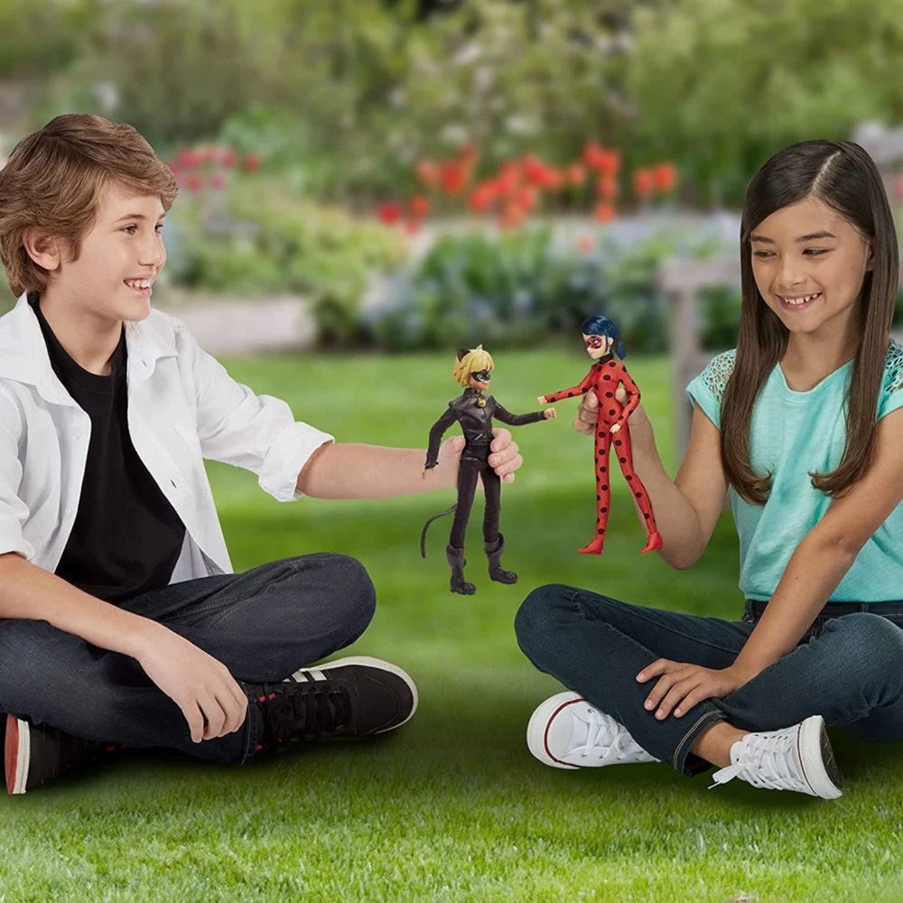 Комплект от 2 кукли Miraculous, Ladybug, Zag Heroez, Ladybug и Cat Noir, 30 см