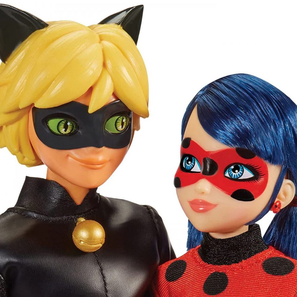 Комплект от 2 кукли Miraculous, Ladybug, Zag Heroez, Ladybug и Cat Noir, 30 см
