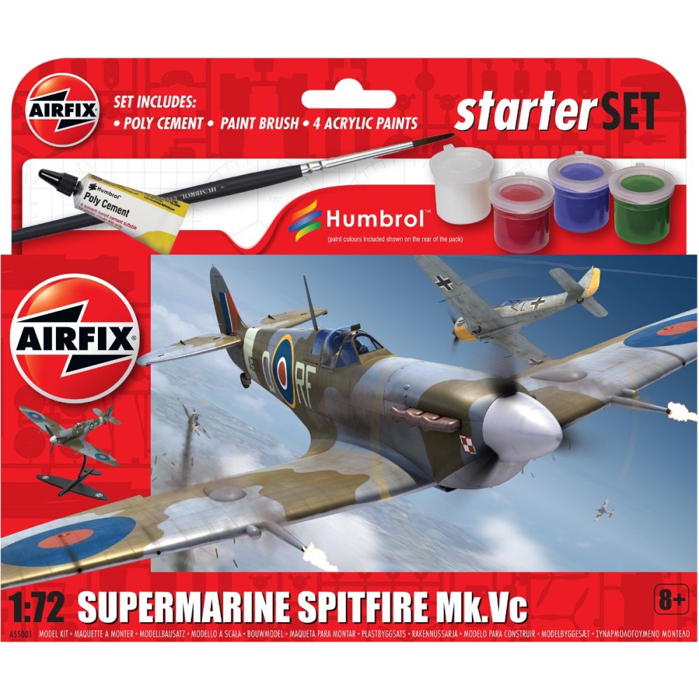 Строителен комплект, Airfix Starter Set, Supermarine Spitfire Mkvc, 26 части