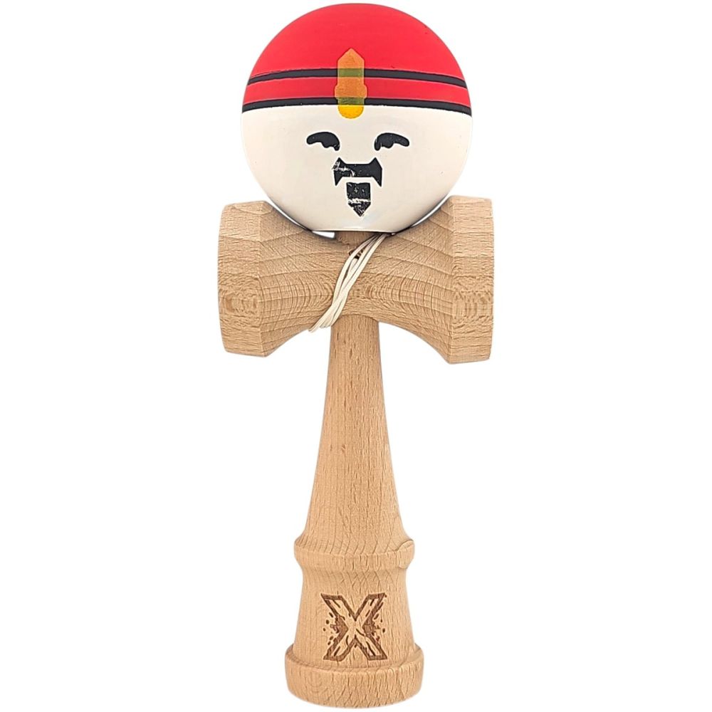 Дървена играчка за сръчност, Kendama X, Super Sticky, 18 cм, Червено, Бяло, Жълто