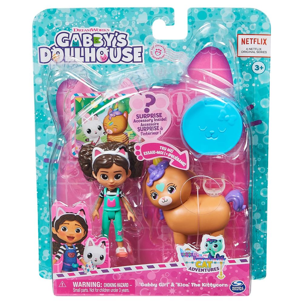 Комплект за игра, Gabbys Dollhouse, Gabby Girl и Kico