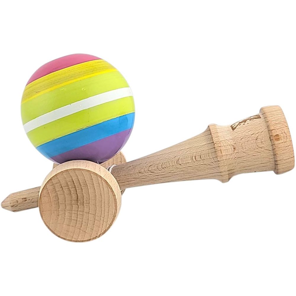 Дървена играчка за сръчност, Kendama X, Super Sticky, 18 см, Многоцветна
