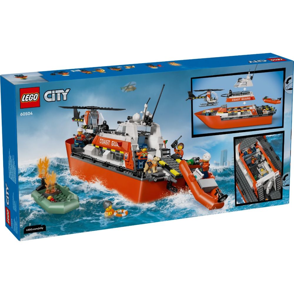 LEGO® City - Спасителен катер и хеликоптер на бреговата охрана (60504)