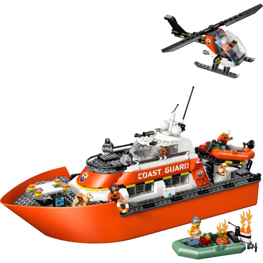 LEGO® City - Спасителен катер и хеликоптер на бреговата охрана (60504)