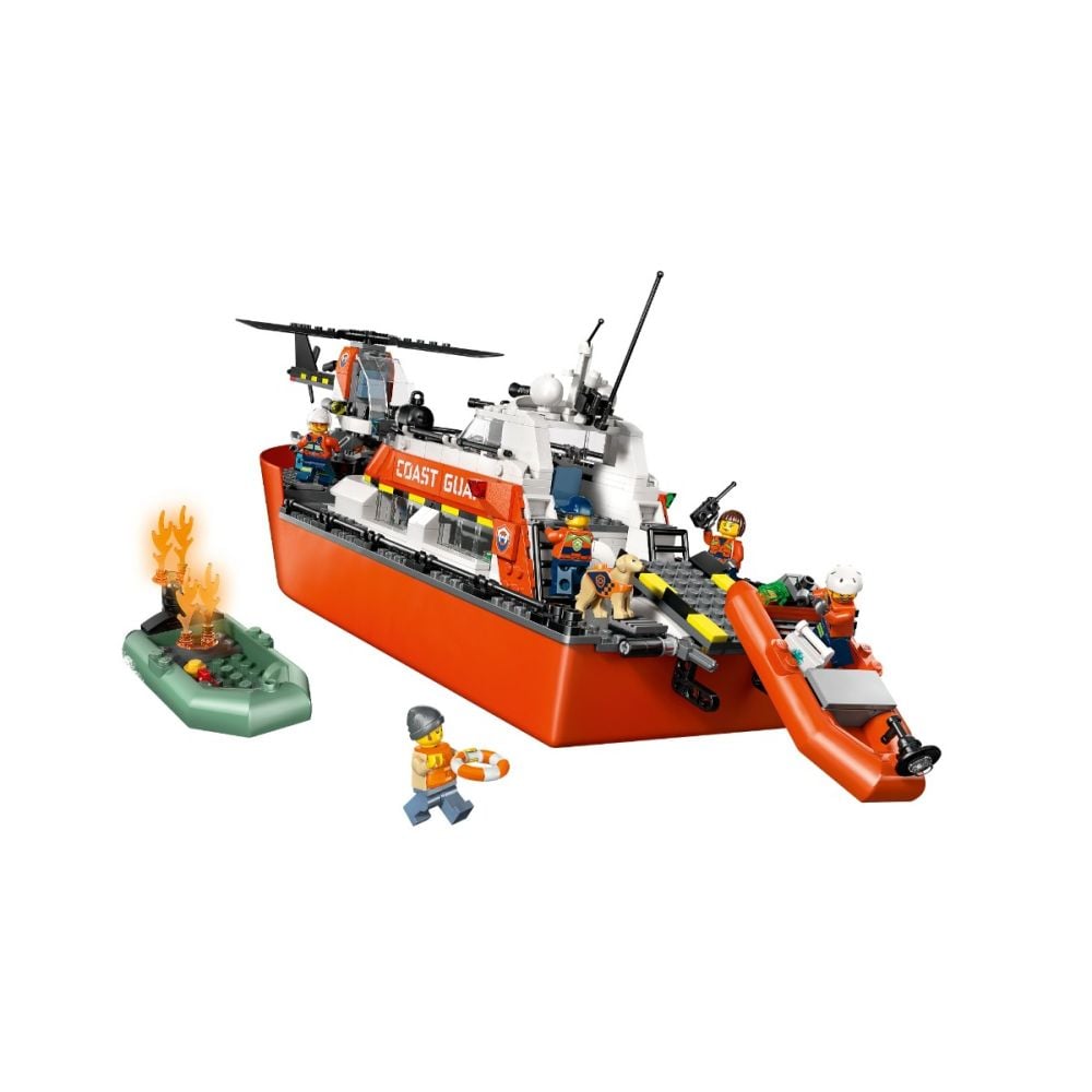 LEGO® City - Спасителен катер и хеликоптер на бреговата охрана (60504)