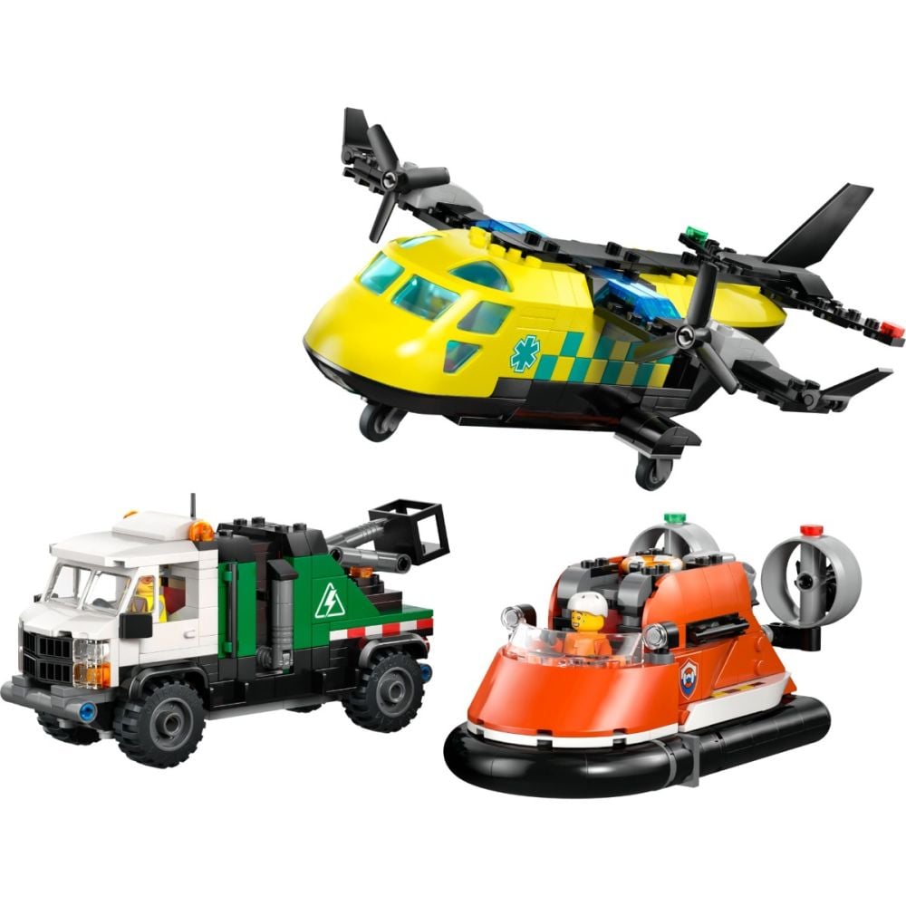 LEGO® City - Самолет, сервизен камион и лодка на въздушна възглавница – ремикс (60505)