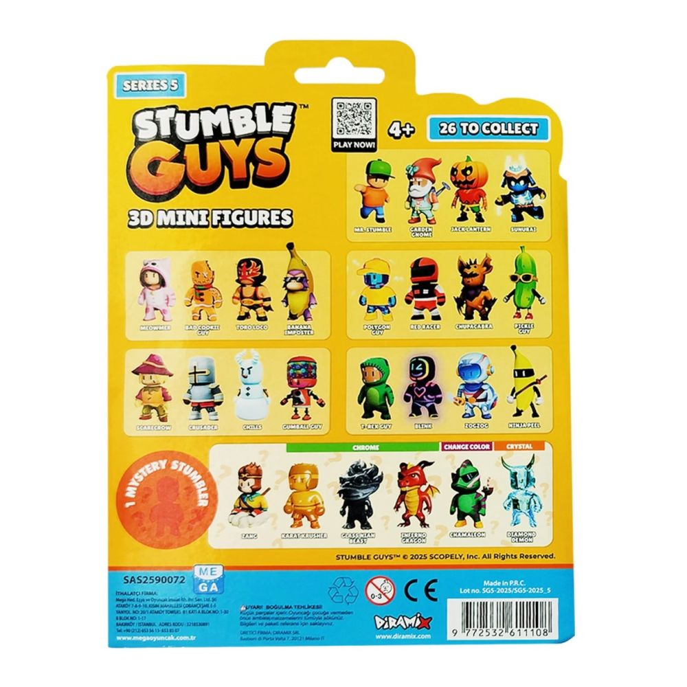 Комплект 5 мини фигурки 3D, Stumble Guys, S5