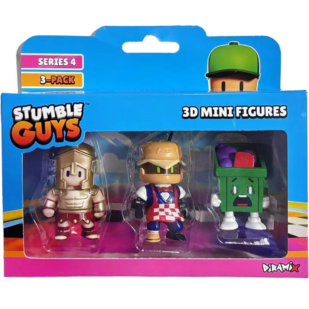 Комплект 3 мини 3D фигурки, Stumble Guys, S4