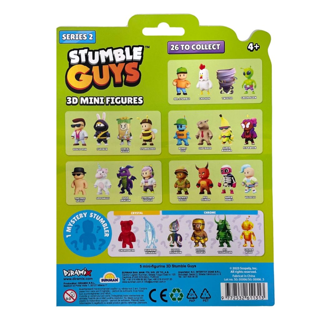 Комплект 5 мини фигурки Stumble Guys, 3D S2