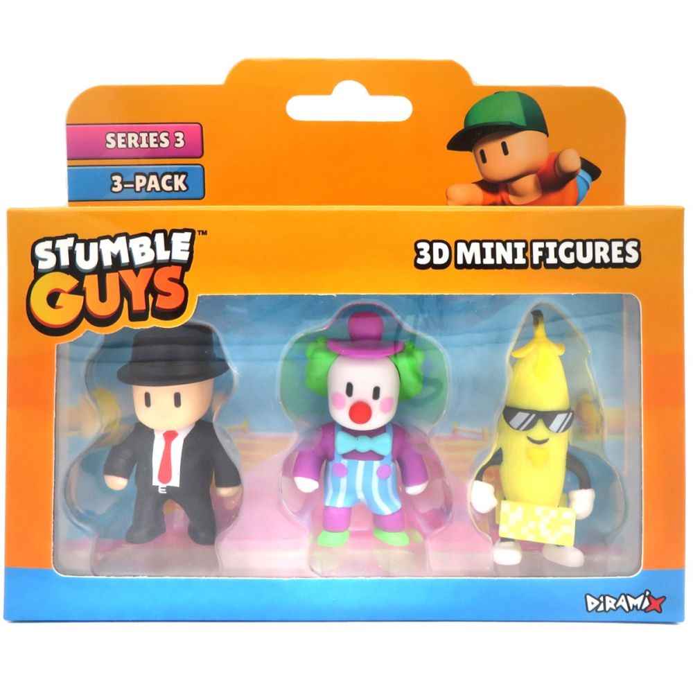 Комплект 3 мини фигурки Stumble Guys 3D, S3