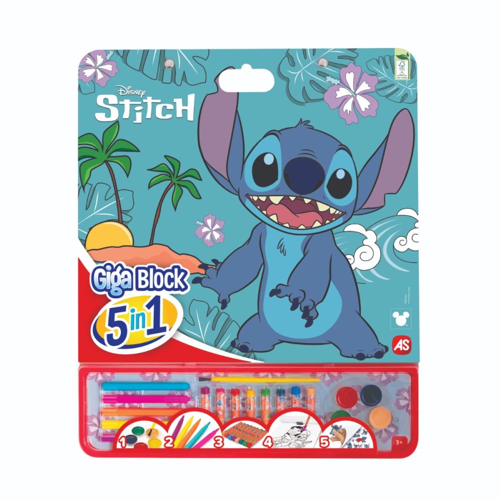 Комплект за рисуване, Disney Stitch, Giga Block 5 в 1