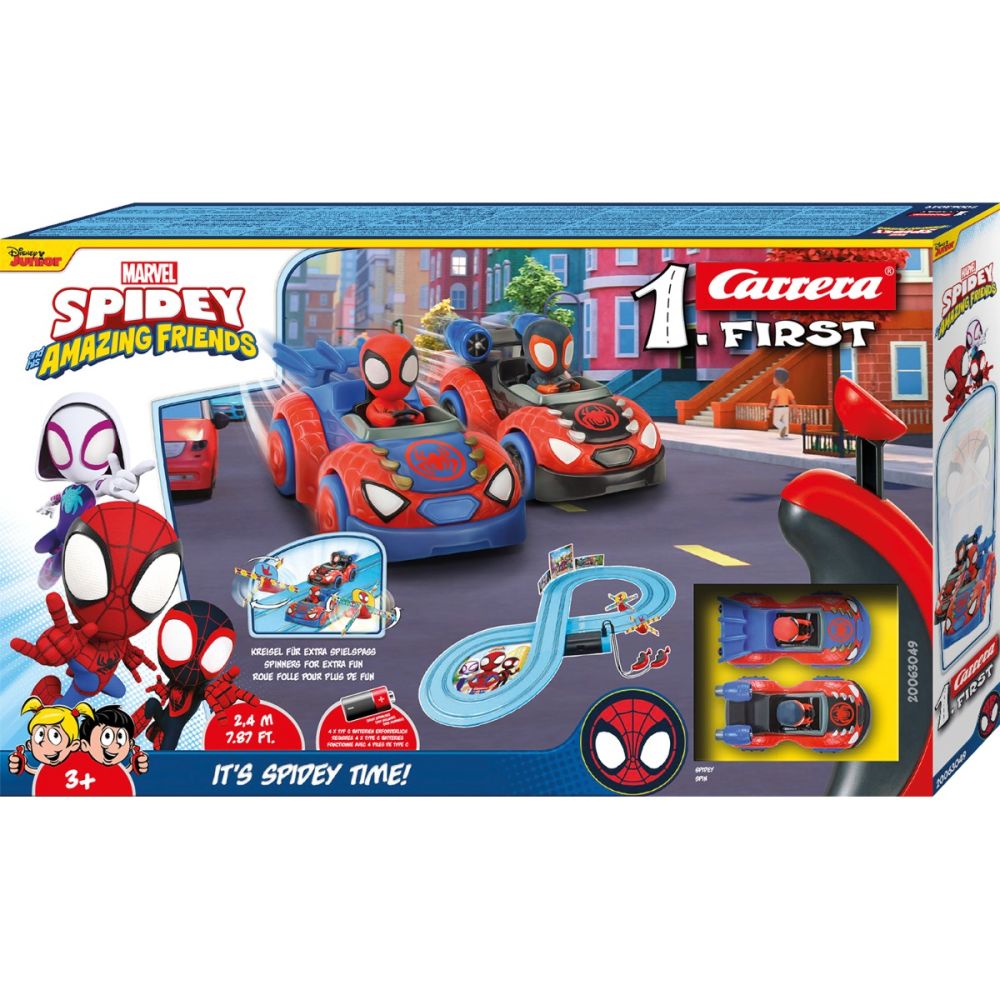 Комплект състезателна писта с 2 колички, Carrera, Spidey Amazing Friends