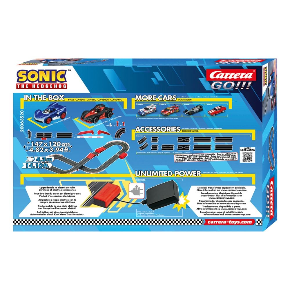 Електрическа състезателна писта с 2 колички, Carrera, Sonic the Hedgehog