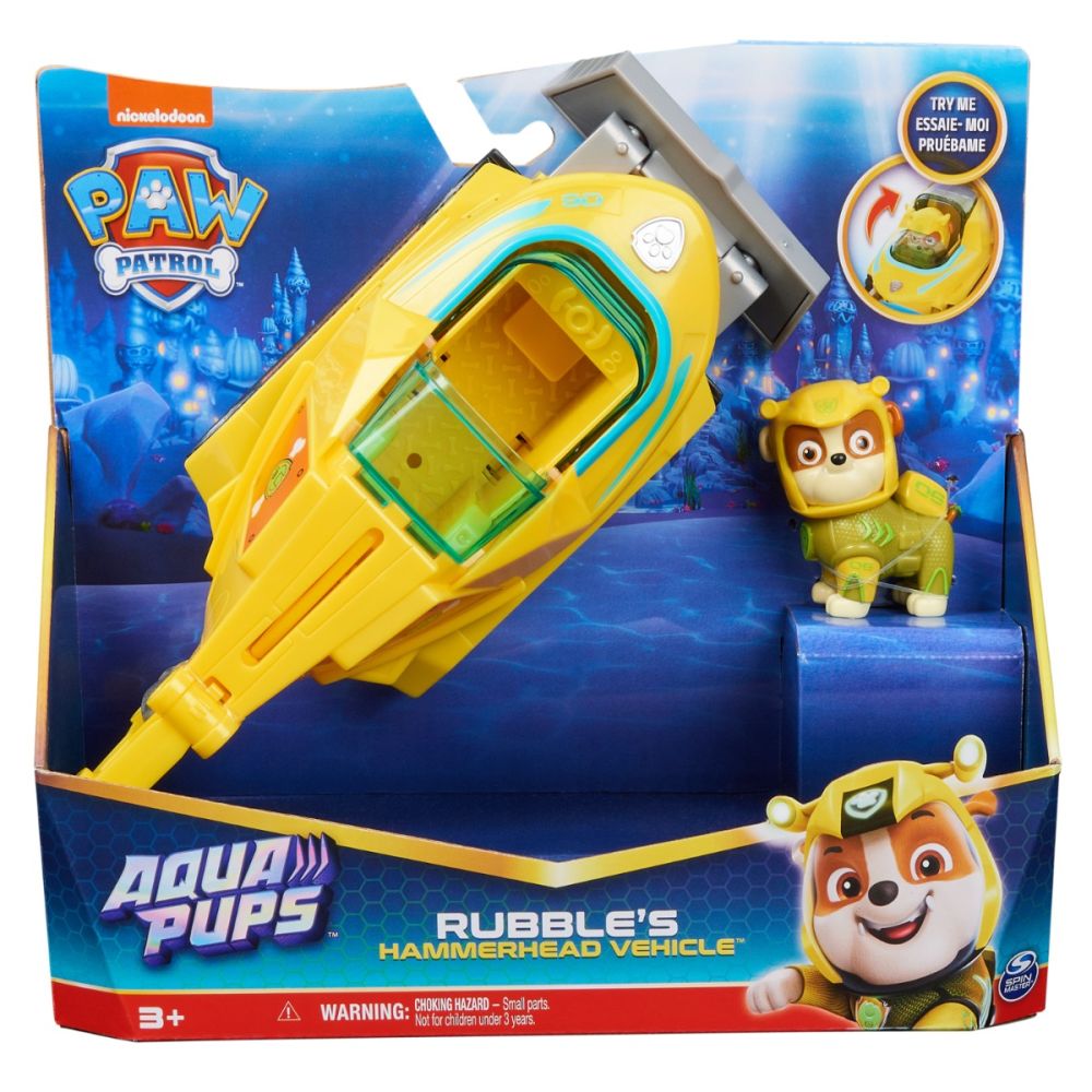 Количка с фигурка, Paw Patrol, Aqua Pups, Rubble Hammerhead, 20139010