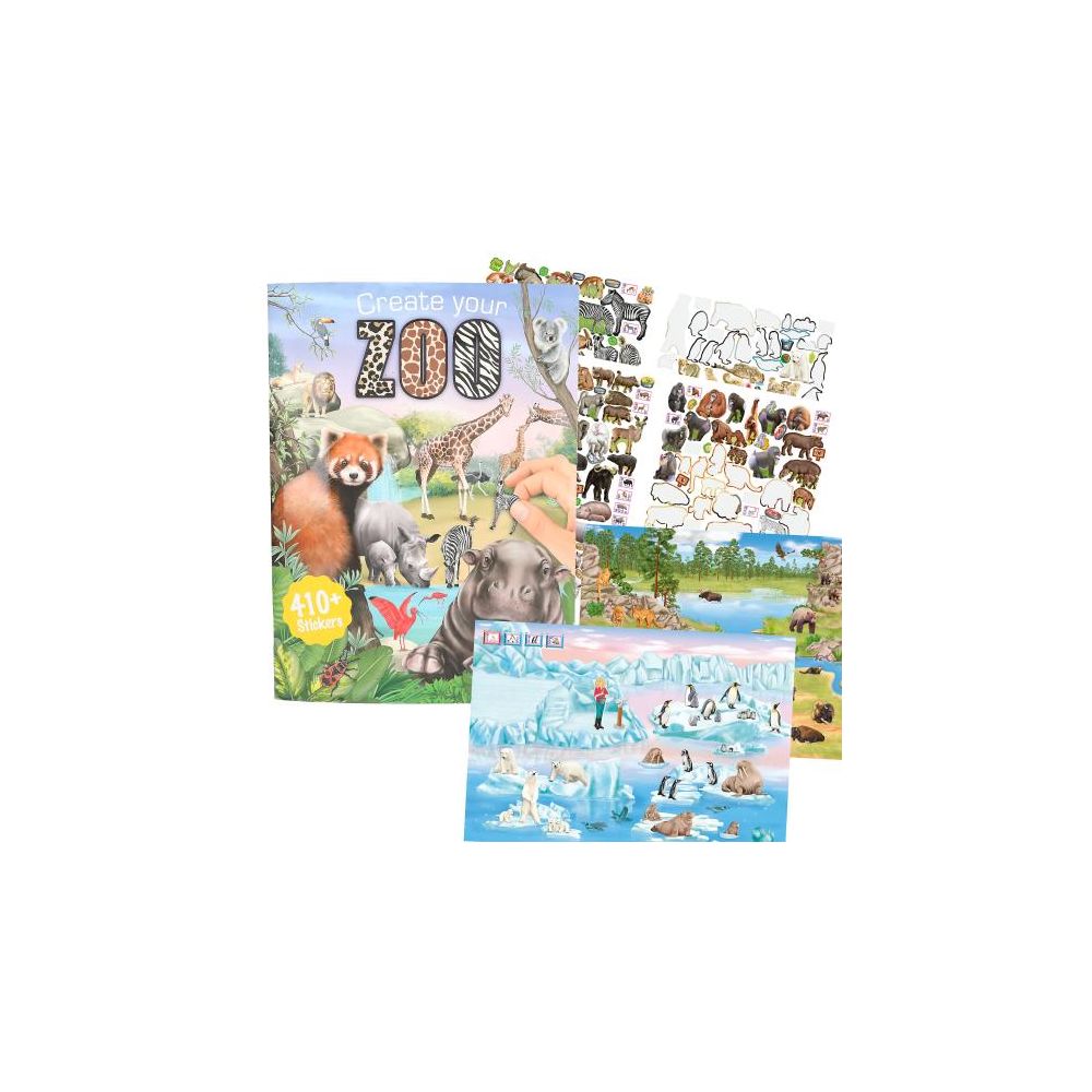 Книжка за оцветяване, Depesche, Create your Zoo 410+ стикери