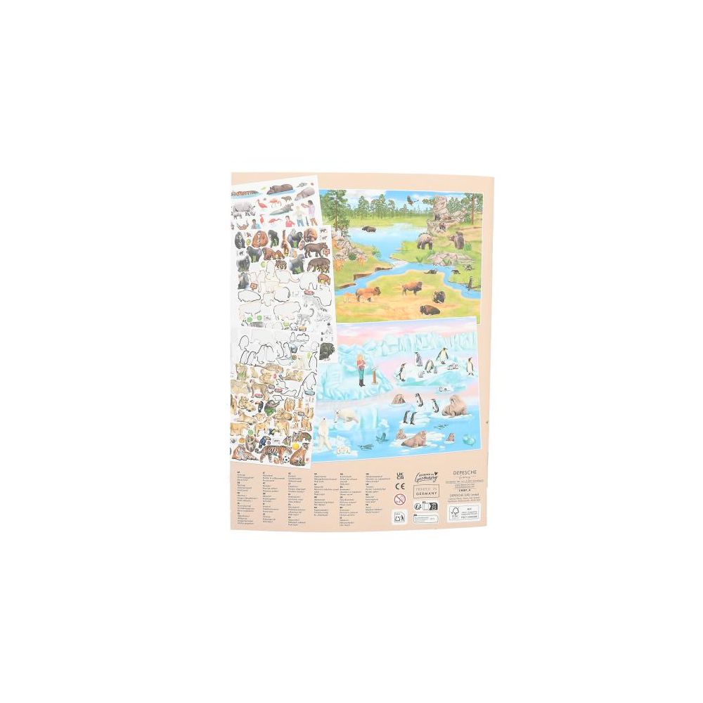 Книжка за оцветяване, Depesche, Create your Zoo 410+ стикери