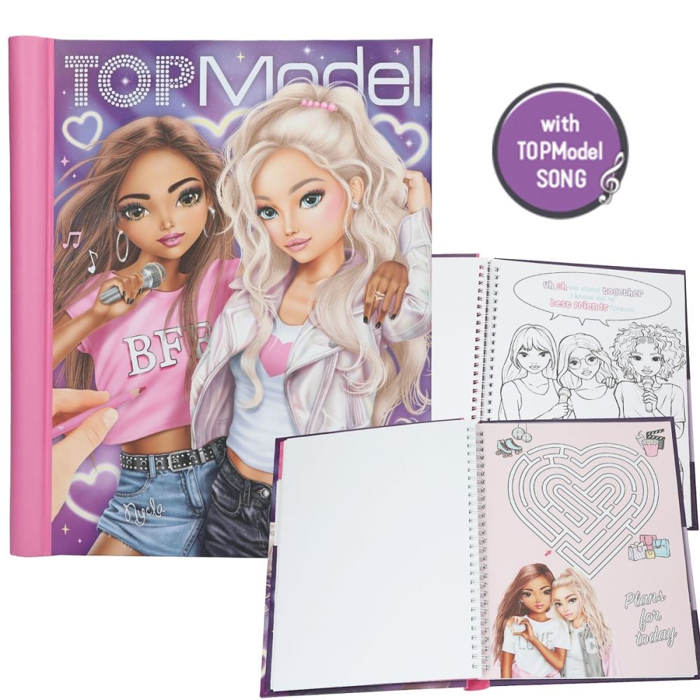 Книжка за оцветяване с LED светлини и звуци, Depesche, TopModel, My Bff