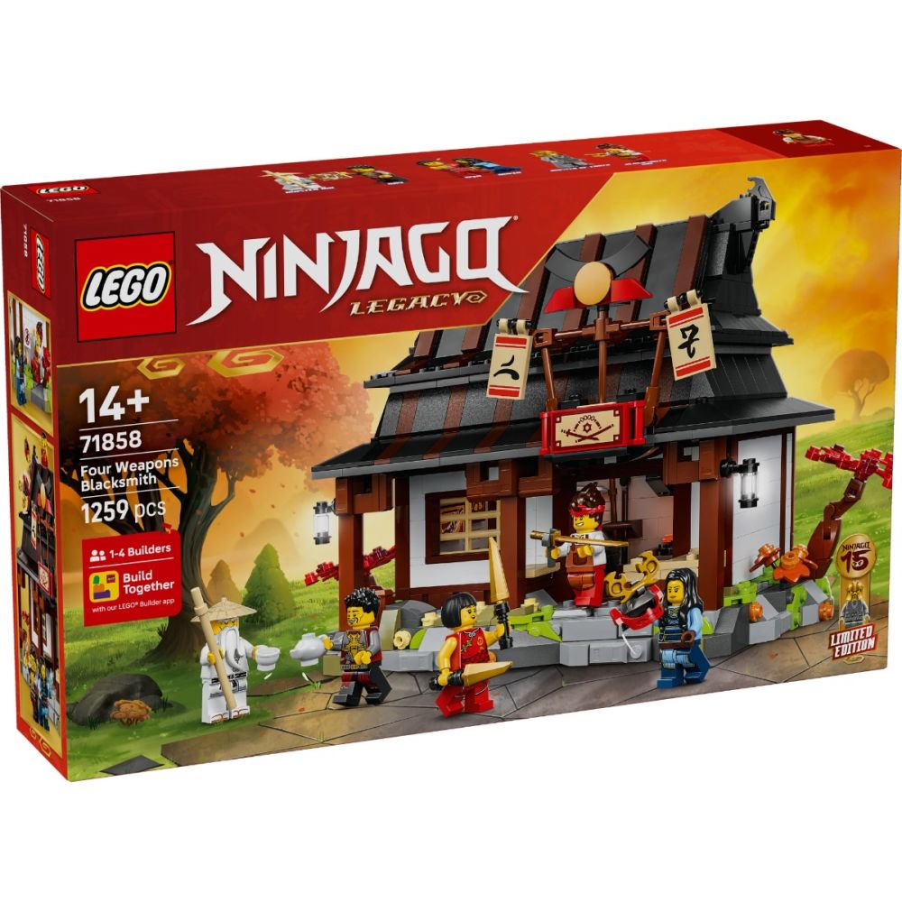 LEGO® Ninjago - 15-та годишнина: Ковачница „Четирите оръжия“ (71858)