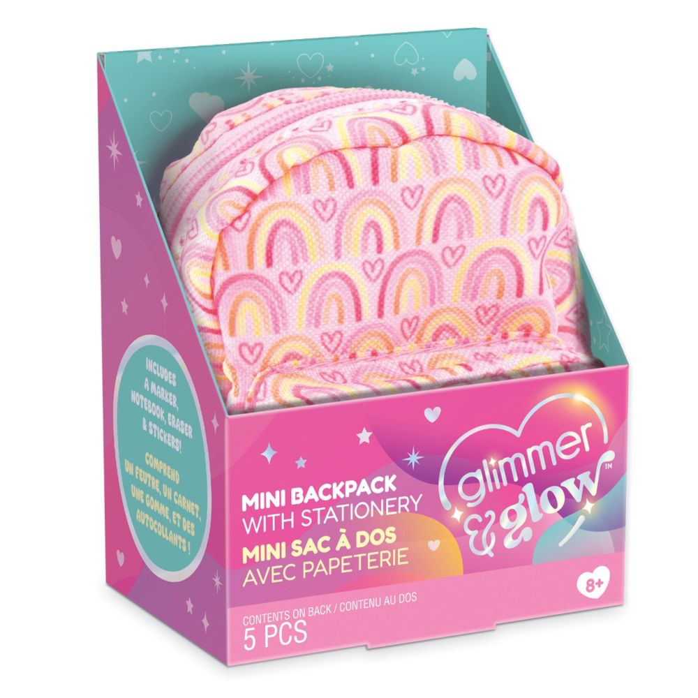 Мини раница с ученически принадлежности, Glimmer & Glow, 5 части