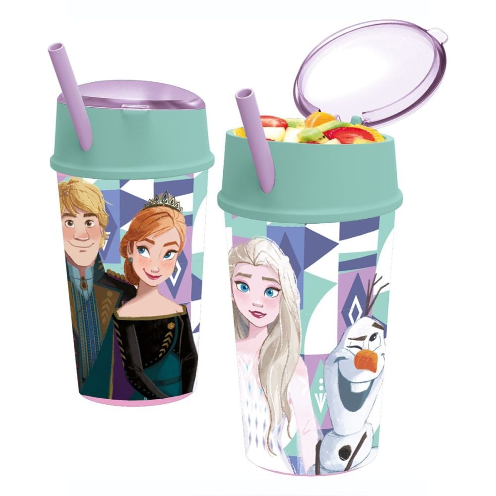 Чаша със сламка и горно отделение, Stor, Frozen, 400 мл