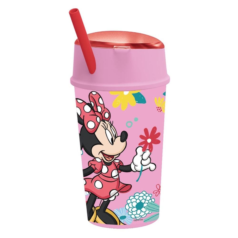 Чаша със сламка и горно отделение, Stor, Minnie Mouse, 400 мл
