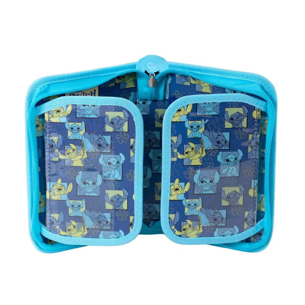 Моливник с 1 цип и 2 удължения, Disney Stitch, Aloha, Син