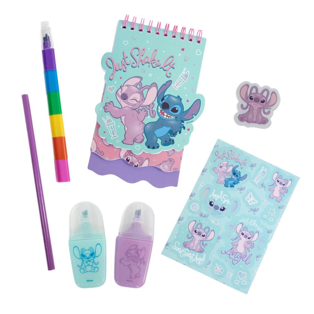 Пухкав и оборудван моливник, Disney Stitch, Розов