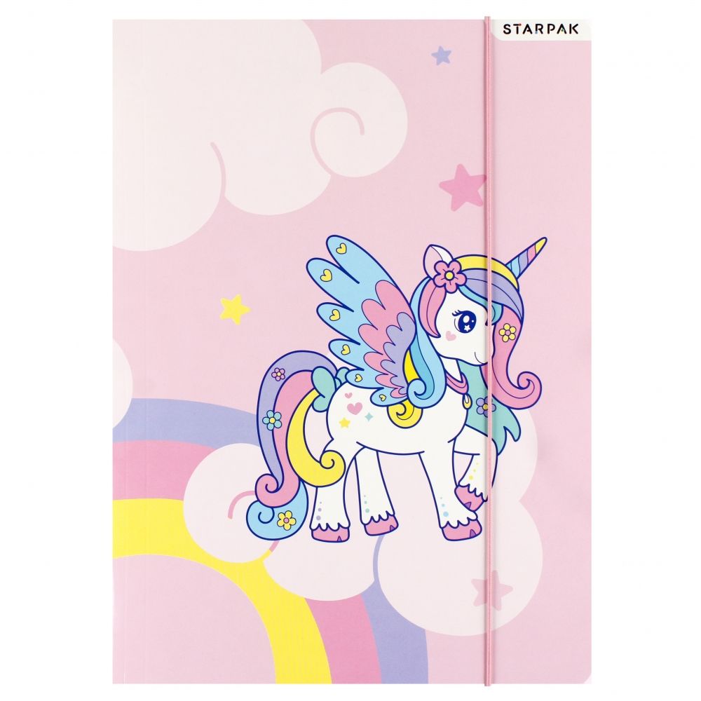 Папка с ластик A4, Starpak, Unicorn
