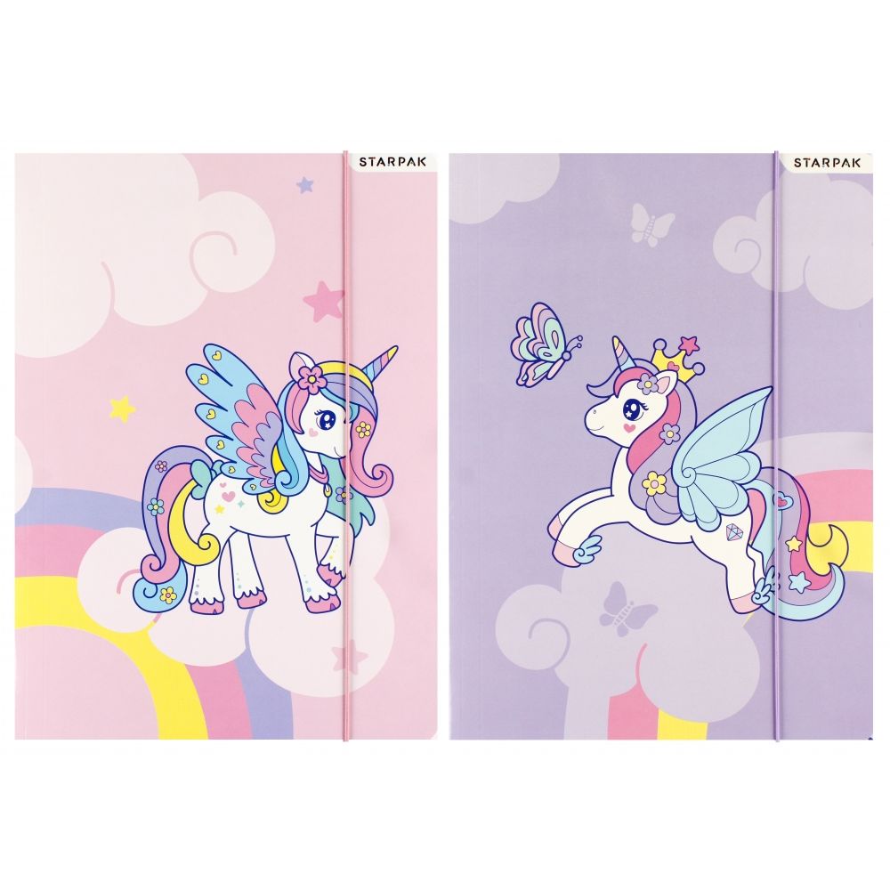 Папка с ластик A4, Starpak, Unicorn