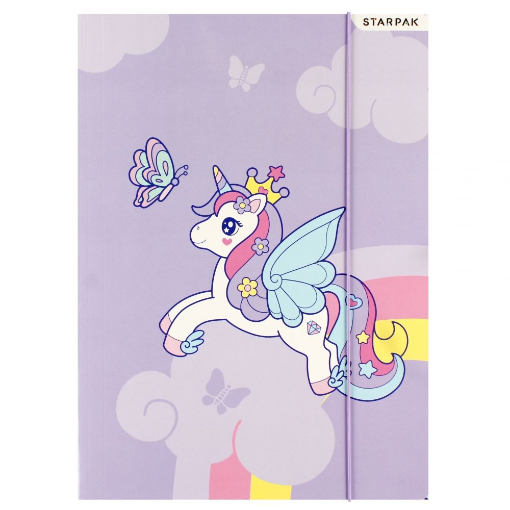Папка с ластик A4, Starpak, Unicorn
