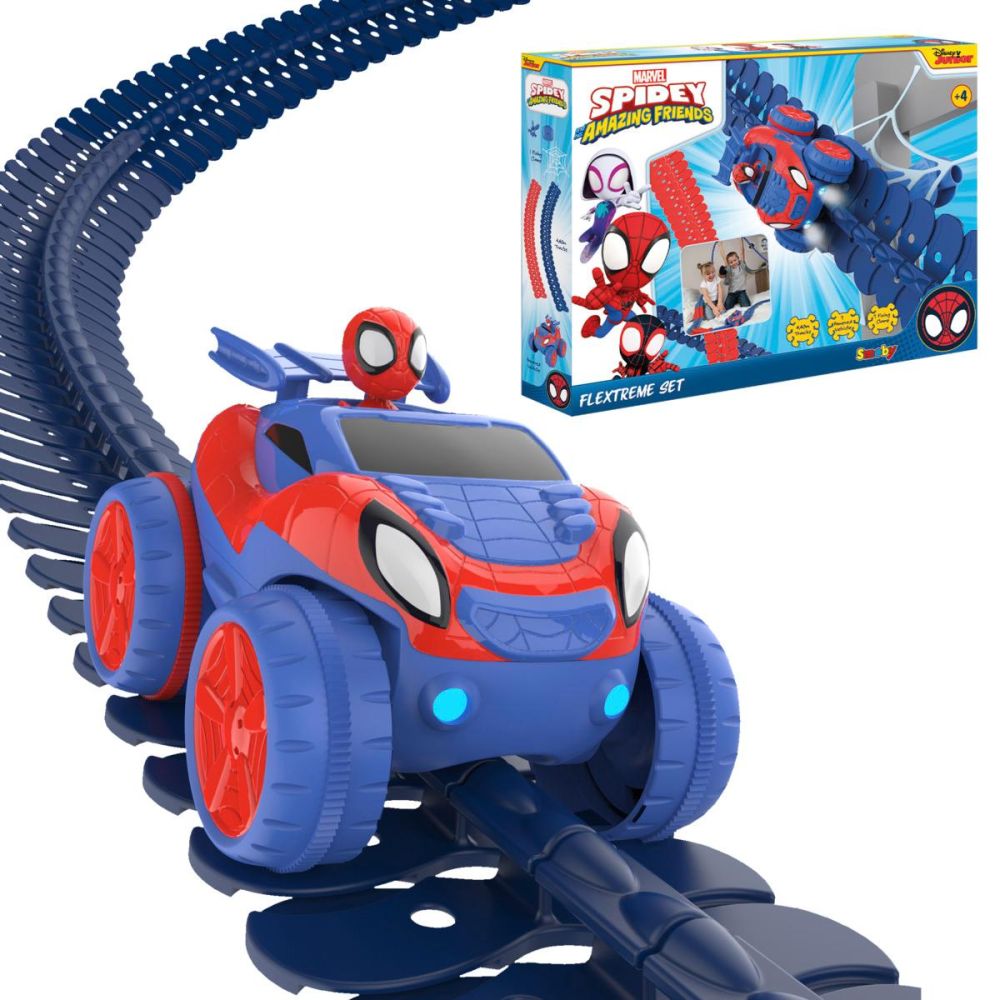 Комплект за игра с писти и превозно средство, Spidey, Smoby