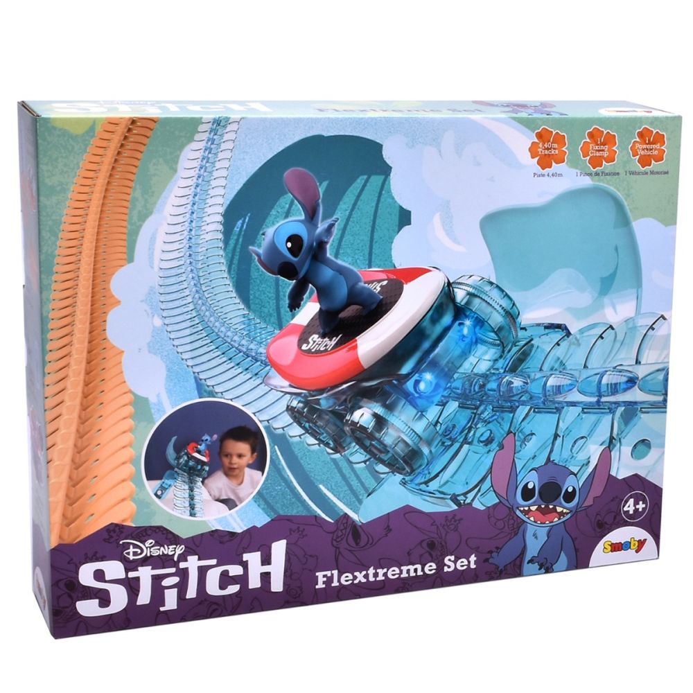 Комплект за игра писта с количка, Smoby, Disney Stitch Flextreme