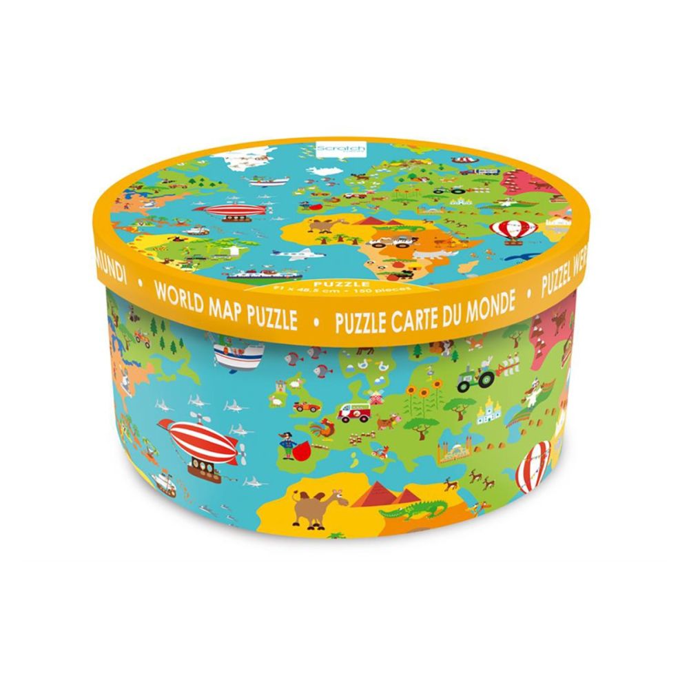 Пъзел XXL Scratch, Карта на света, 150 части